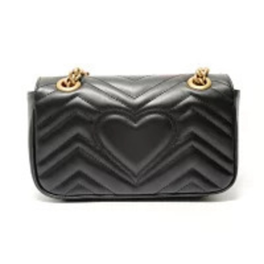 Gucci GG Marmont Chain Shoulder Bag Leather Black